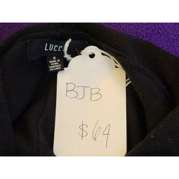 LUCCA Size Small Black Cropped Hooded Pullover Sweater Exposed Seams Grunge NWT - Picture 4 of 6